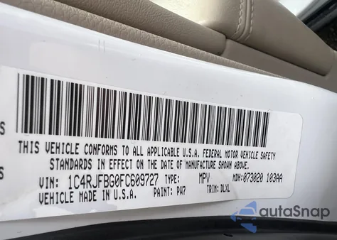 2015 Jeep Grand Cherokee Limited из США, поврежденный, VIN 1C4RJFBG0FC609727